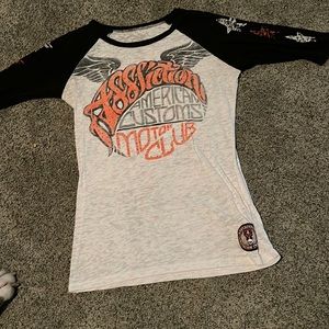 Affliction half sleeve t shirt.